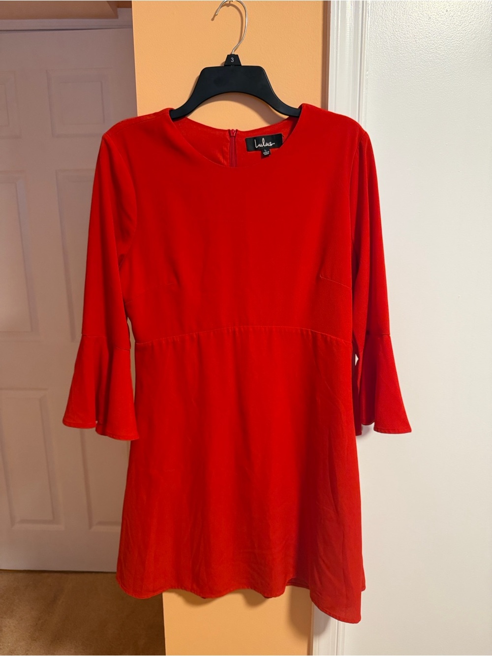 Lulu's Red Crewneck A-Line Dress